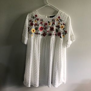 Embroidered Babydoll Dress